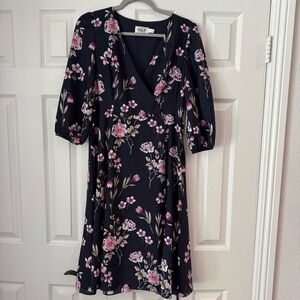 NWT Eliza J Navy Floral Midi Dress 8P
